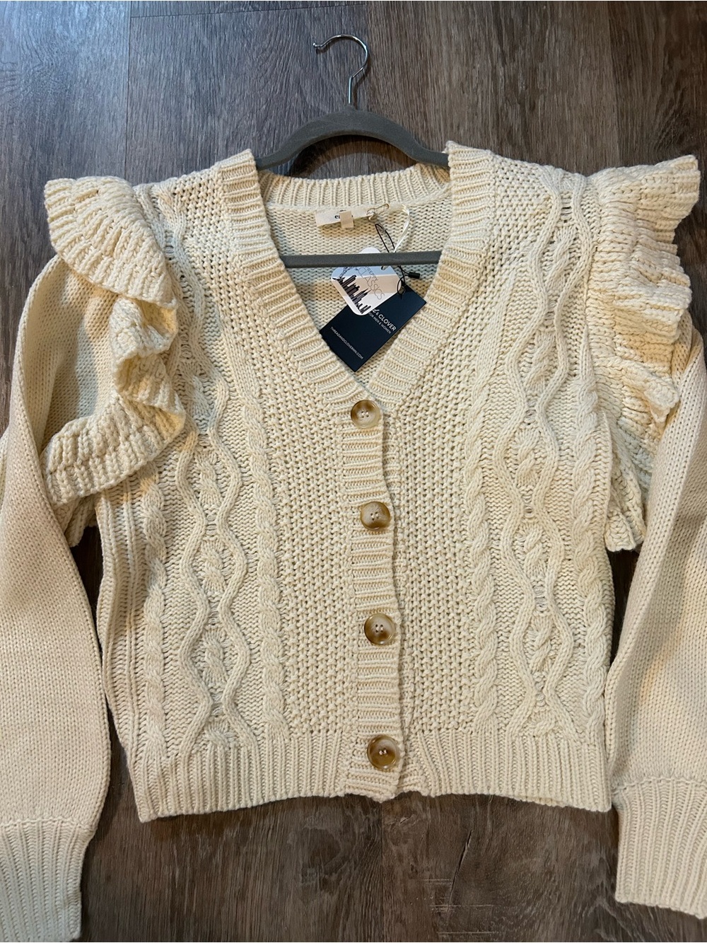 Entro NWT Ruffle Cardigan Sweater - Picture 3 of 3